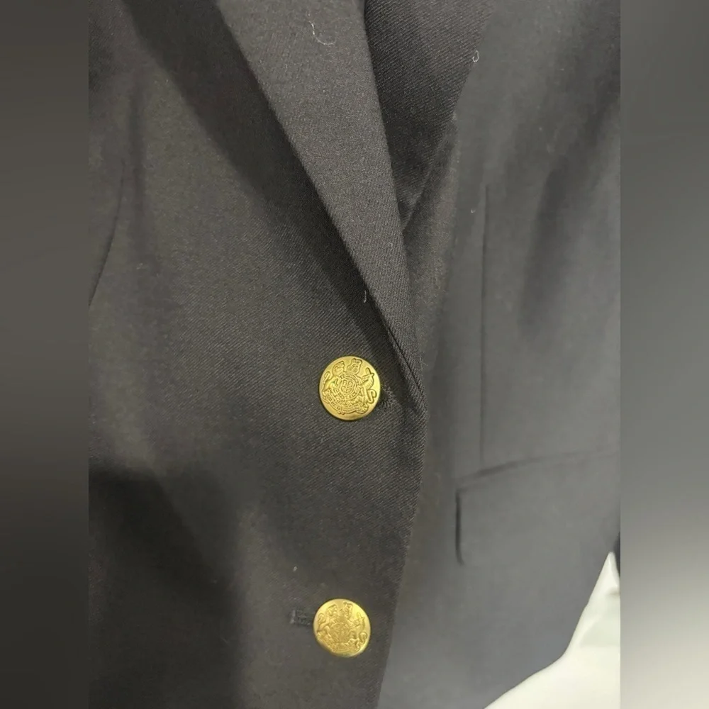 J. Crew Black Wool Blend Big Boy’s 20 Black Blazer Two Button Front Pocket